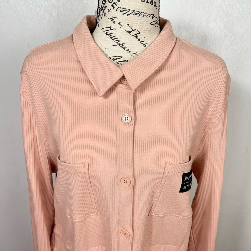Kittenish X Juicy Couture | full button pink pullover shift t-shirt dress XL